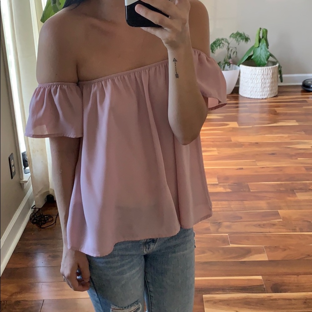 Pink off the should top